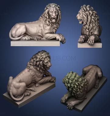 3D модель Рычащий лев (STL)